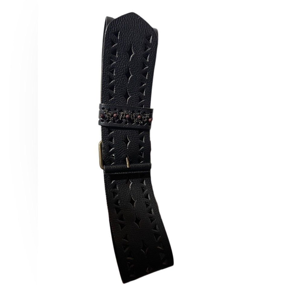 TWIGGY FIRENZE GENUINE LEATHER MADE IN ITALY BLACK BELT SIZE S/M